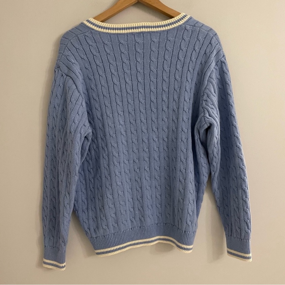 John Galt Morgan Blue Cable Knit Sweater - Picture 2 of 2
